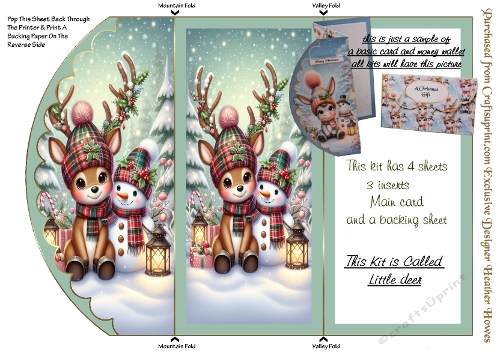 christmas trifold kit deer