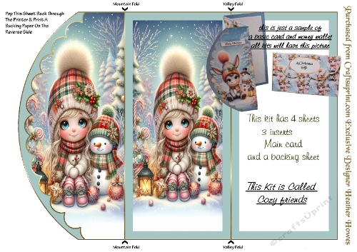 christmas trifold kit cozy friends