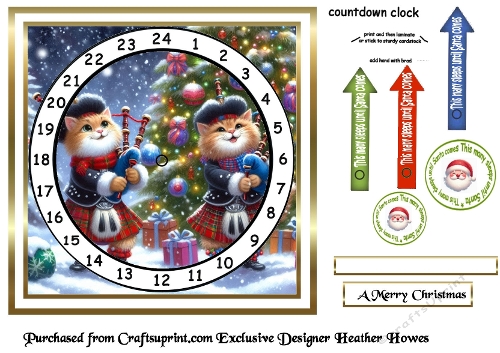 newest advent cards 2 scottish piper cats