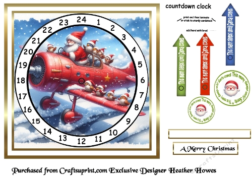 newest advent cards 8 santas plane