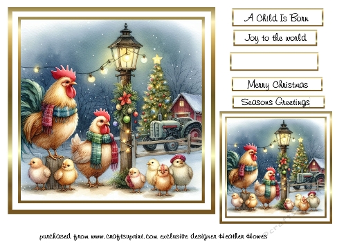 festive animals 2 chickens