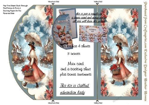 trifold edwardian lady and money wallet