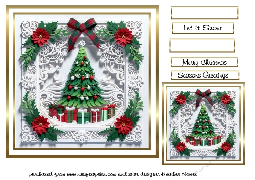 seasonal mix christmas papercut tree  2