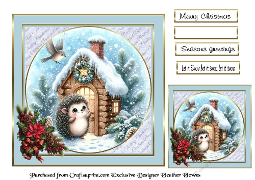 christmas characters 3 blue hedgehog