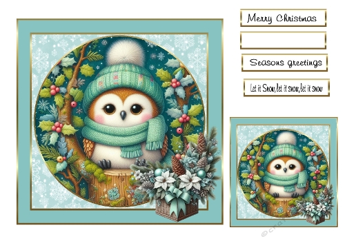 christmas characters  mint owl