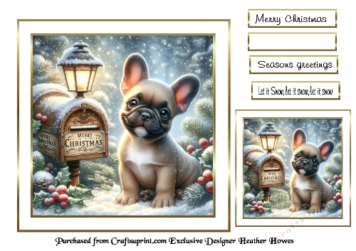 christmas french bulldog