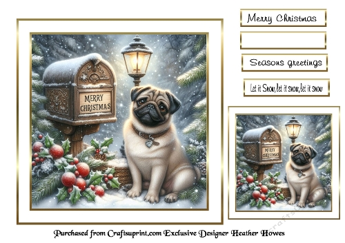 christmas dog pug