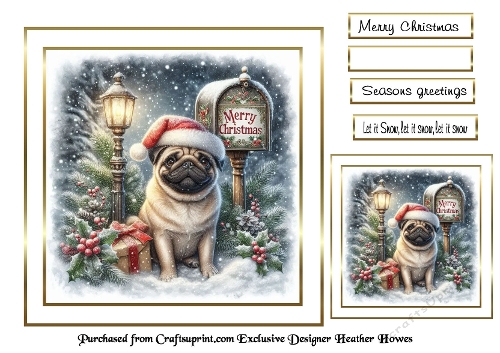 christmas dog pug 2