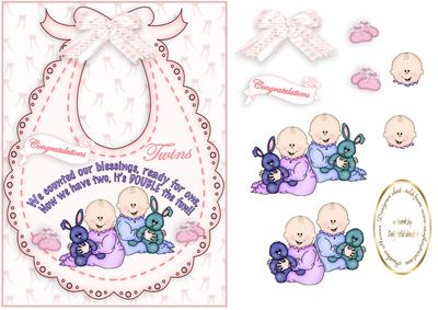 Twins Bib Card Front