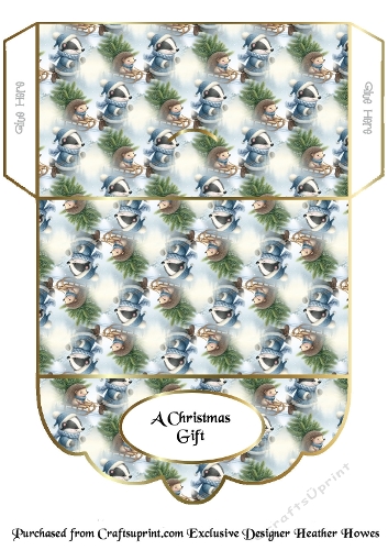 xmas money wallet badger snow fun