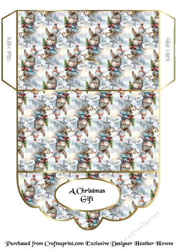 xmas money wallet donkey snow fun