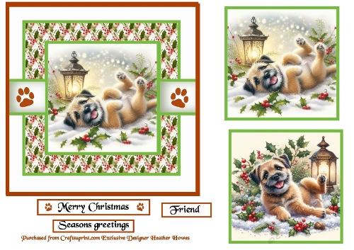 santa paws border terrier