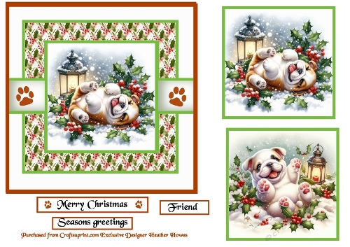 santa paws bulldog pup
