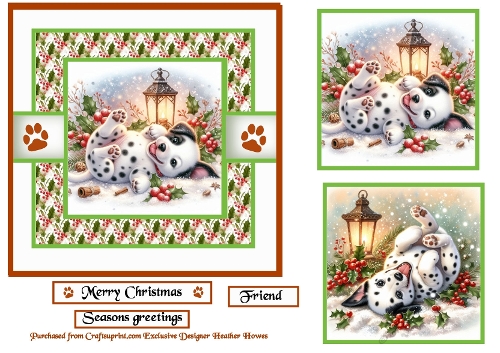 santa paws dalmation pup