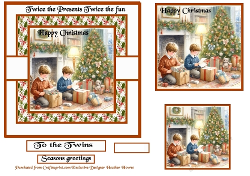 christmas twins card as requested