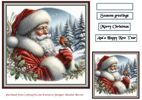 santa and  the robin