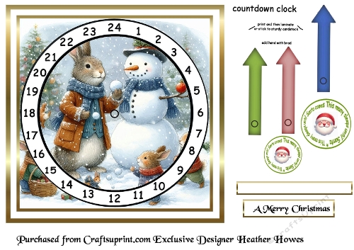 advent cards snow rabbits 1