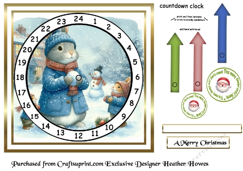 advent cards snow rabbits 2