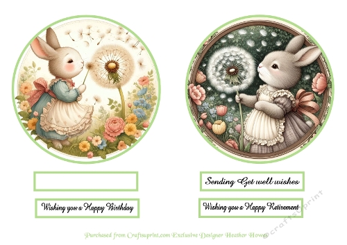 wishes toppers 2 bunny wishes