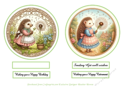 wishes toppers 4 hedgehog wishes
