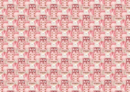 a new arrival in pink twins backing