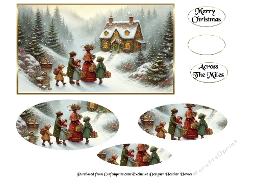 victorian christmas card front and layers