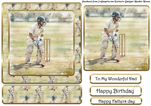 Male sports easel 3 cricket