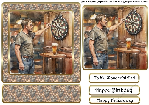 Male sports easel 4 darts