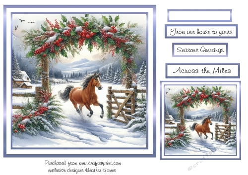 brown horse at christmas