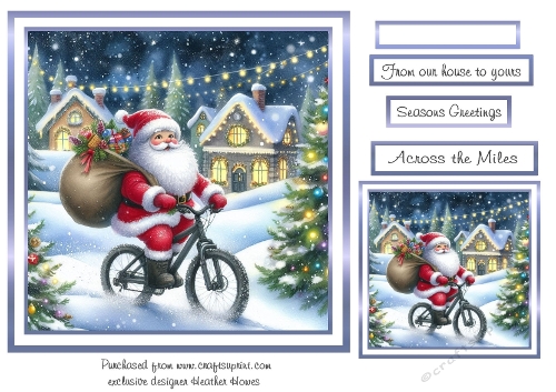 santa on his bike at christmas