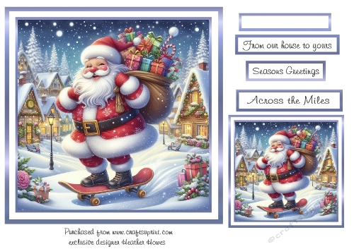santa on his skateboard at christmas