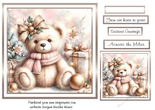 soft colours at christmas teddy