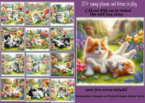 20+spring flowers and cute kitties
