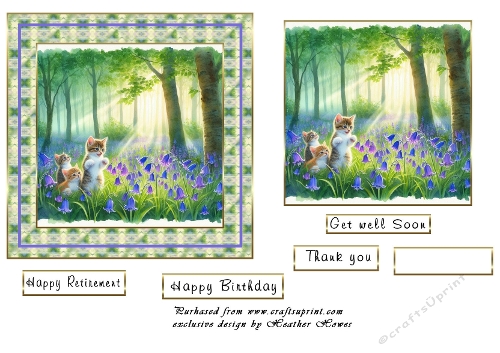 kitten in the wild bluebells