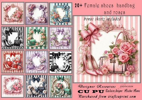20+ more ladies shoes handbag and roses