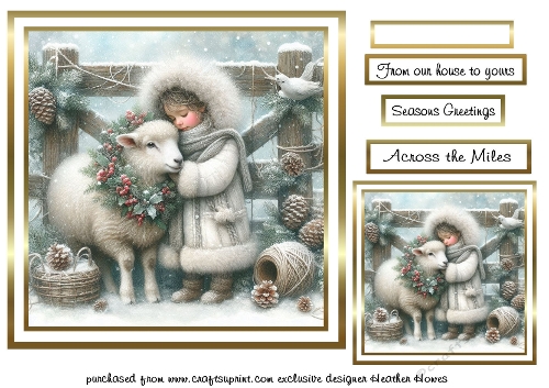 christmas girl with sheep