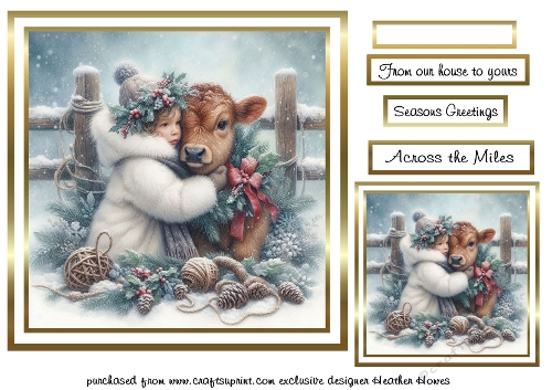 christmas girl with cow