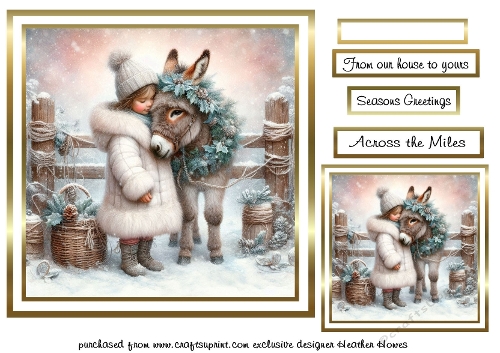 christmas girl with donkey