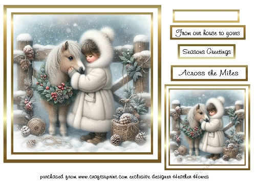 christmas girl with pony