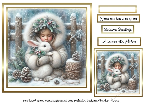 christmas girl with rabbit