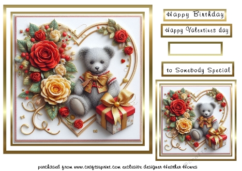 teddy hearts and flowers 4