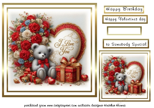 teddy hearts and flowers 5