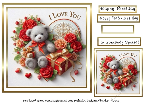 teddy hearts and flowers 6