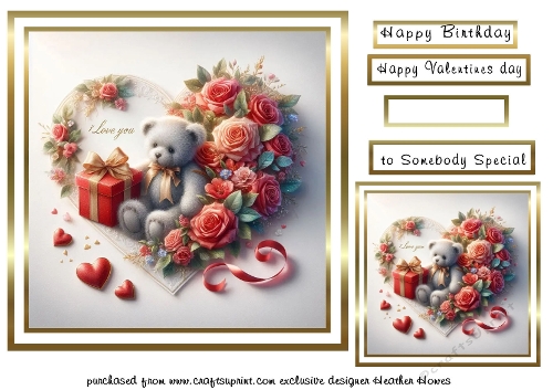 teddy hearts and flowers 7