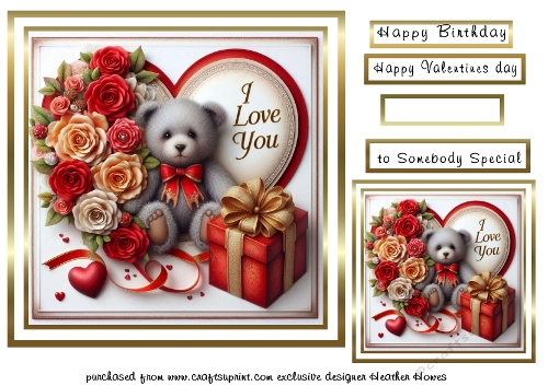 teddy hearts and flowers 8