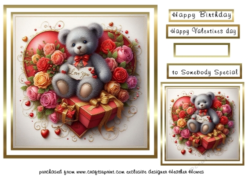 teddy hearts and flowers 9