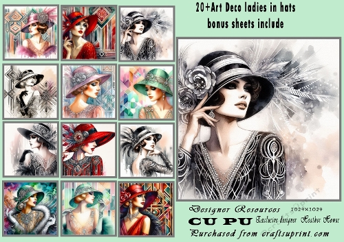 20+ art deco ladies in hats