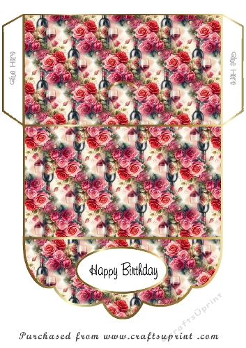 flowers and wine money wallet