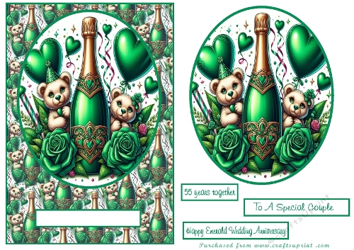 emerald wedding anniversary card and topper 