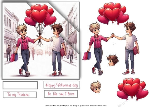 male to  male valentines with balloons